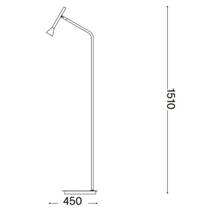 Ideal Lux - LED Stojacia lampa DIESIS LED/4,5W/230V CRI 95 čierna