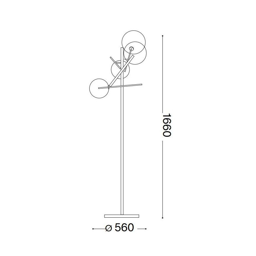 Ideal Lux - LED Stojacia lampa EQUINOXE 4xG4/2W/230V lesklý chróm/číra