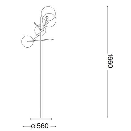Ideal Lux - LED Stojacia lampa EQUINOXE 4xG4/2W/230V lesklý chróm/číra