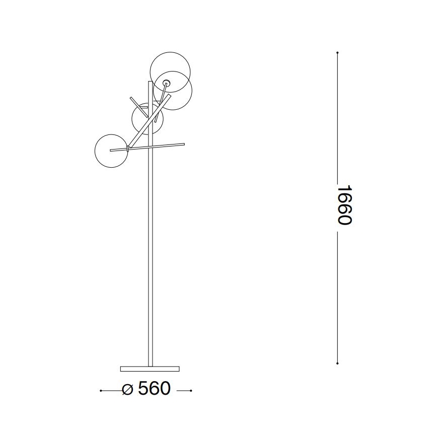Ideal Lux - LED Stojacia lampa EQUINOXE 4xG4/2W/230V lesklý chróm/číra