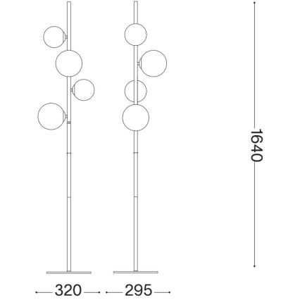 Ideal Lux - LED Stojacia lampa PERLAGE 4xG9/3W/230V zlatá/biela