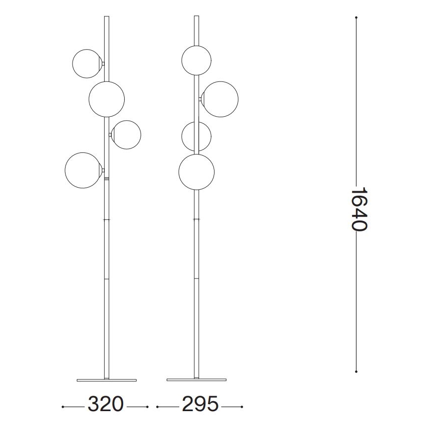 Ideal Lux - LED Stojacia lampa PERLAGE 4xG9/3W/230V zlatá/biela