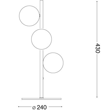 Ideal Lux - LED Stolná lampa PERLAGE 3xG9/3W/230V zlatá/biela