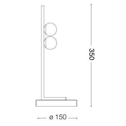 Ideal Lux - LED Stolná lampa PING PONG 2xLED/3W/230V CRI 90 čierna