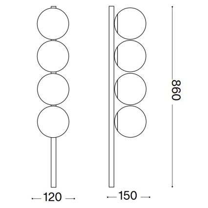 Ideal Lux - LED Stropné svietidlo BINOMIO 4xG9/3W/230V čierna