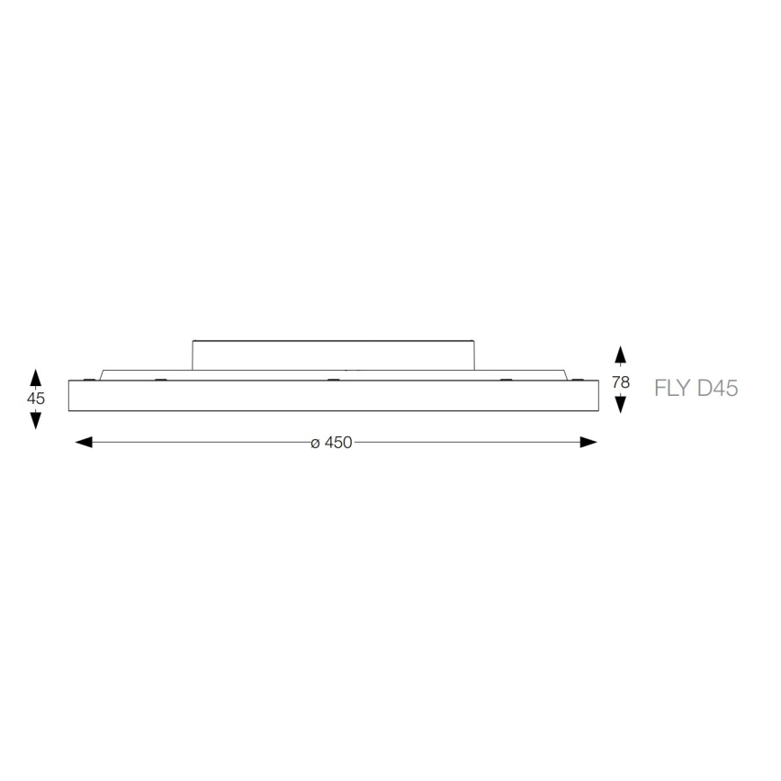 Ideal Lux - LED Stropné svietidlo FLY LED/26W/230V 2700K pr. 45 cm CRI 90 IP40 čierna