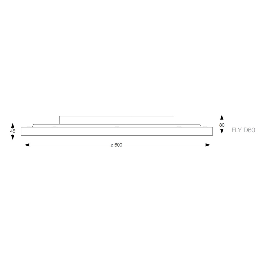 Ideal Lux - LED Stropné svietidlo FLY LED/53W/230V 2700K pr. 60 cm CRI 90 IP40 čierna