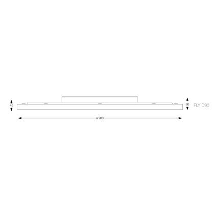Ideal Lux - LED Stropné svietidlo FLY LED/68W/230V 2700K pr. 90 cm CRI 90 IP40 čierna
