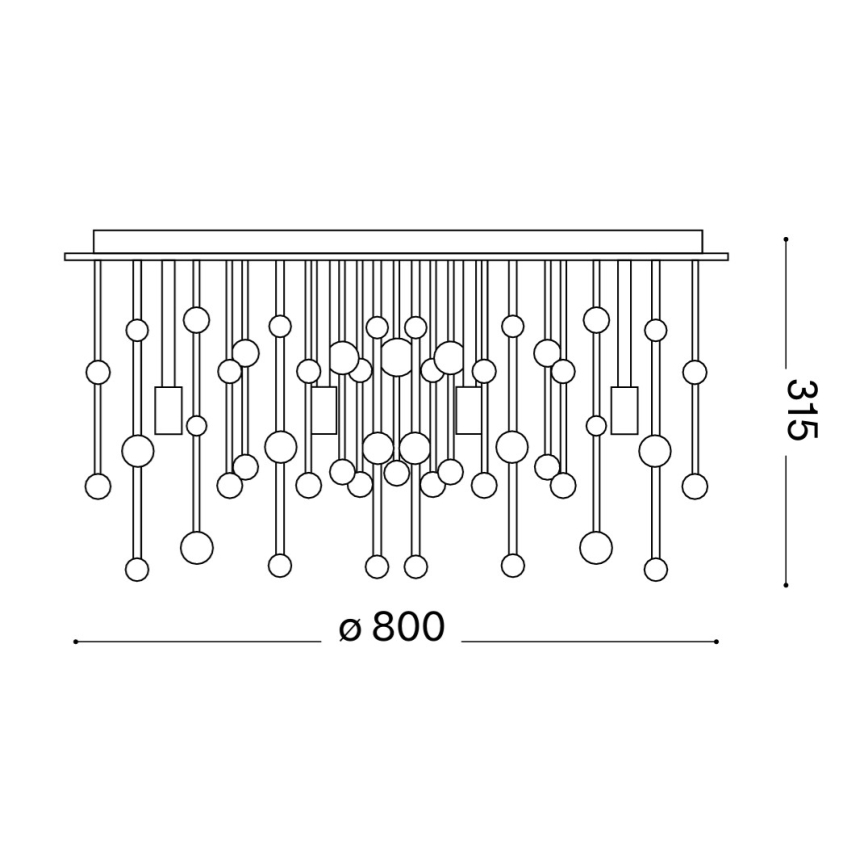 Ideal Lux - LED stropné svietidlo NEVE 15xG9/3W/230V pr. 80 cm lesklý chróm