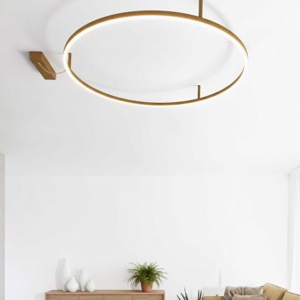 Ideal Lux - LED stropné svietidlo ORACLE SLIM LED/37W/230V 3000K CRI 90 pr. 70 cm zlaté