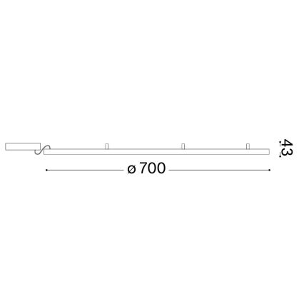 Ideal Lux - LED stropné svietidlo ORACLE SLIM LED/37W/230V 3000K CRI 90 pr. 70 cm zlaté
