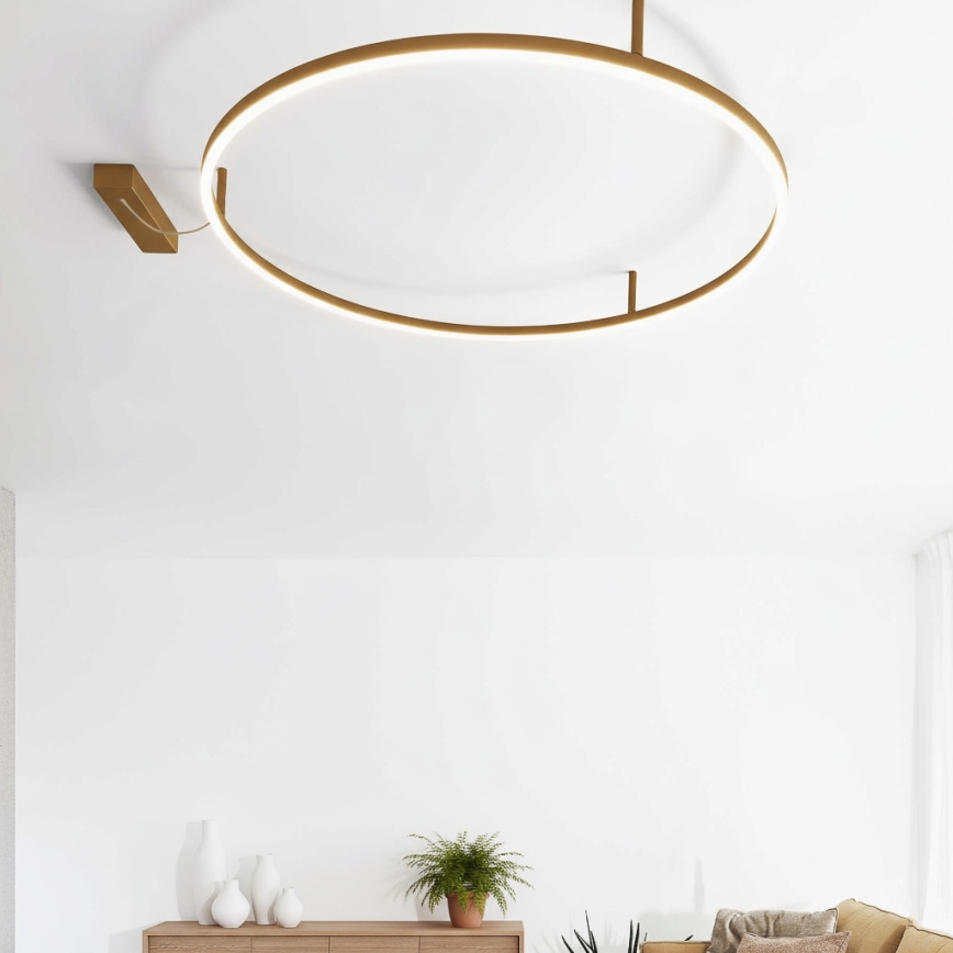 Ideal Lux - LED stropné svietidlo ORACLE SLIM LED/37W/230V 3000K CRI 90 pr. 70 cm zlaté