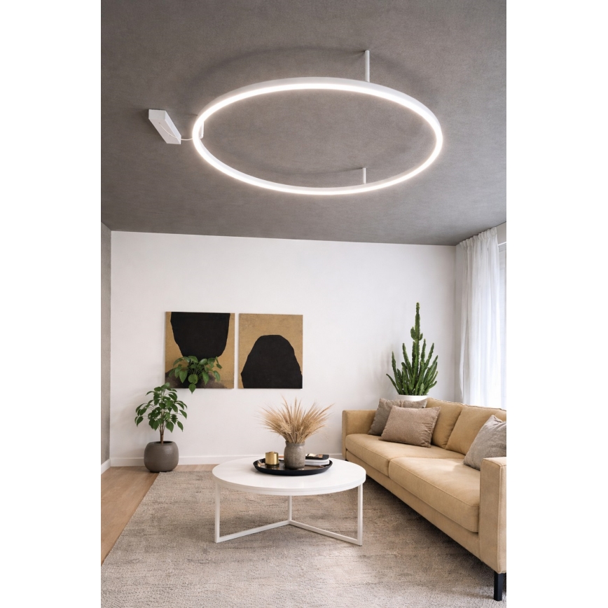 Ideal Lux - LED stropné svietidlo ORACLE SLIM, LED/37W/230V, 4000K, CRI 90, priemer 70 cm, biela