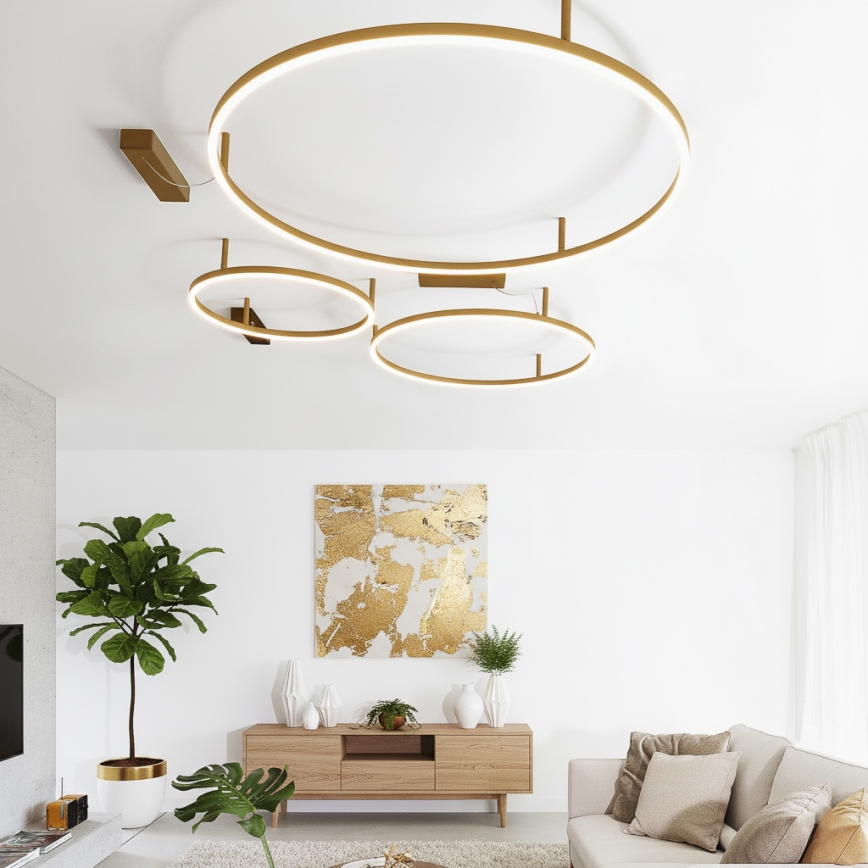 Ideal Lux - LED stropné svietidlo ORACLE SLIM LED/37W/230V 3000K CRI 90, priemer 70 cm, zlaté