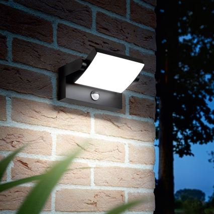 Ideal Lux - LED Vonkajšie nástenné svietidlo so senzorom SWIPE LED/21W/230V CRI 90 IP54 čierna