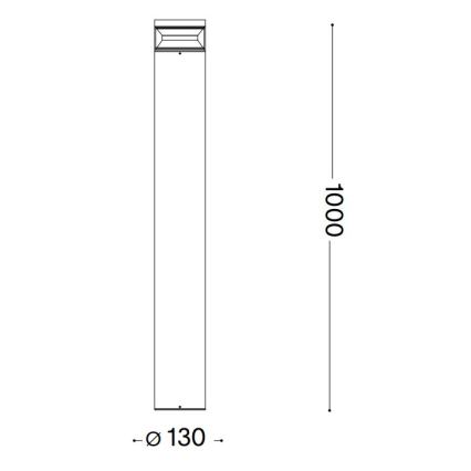 Ideal Lux - LED Vonkajšia lampa BOEING LED/14W/230V 100 cm CRI 90 IP65 hnedá