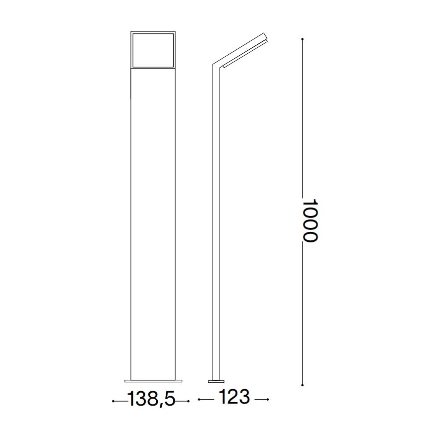 Ideal Lux- LED Vonkajšia lampa STYLE LED/8,5W/230V 4000K 100 cm CRI 90 IP54 čierna
