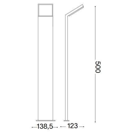 Ideal Lux - LED Vonkajšia lampa STYLE LED/8,5W/230V 4000K 50 cm CRI 90 IP54 čierna