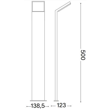 Ideal Lux - LED Vonkajšia lampa STYLE LED/8,5W/230V 3000K 50 cm CRI 90 IP54 antracit