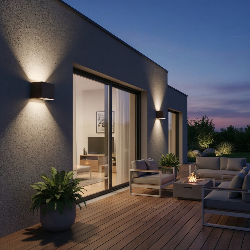 Ideal Lux - LED Vonkajšie nástenné svietidlo ATOM LED/12W/230V CRI 90 IP54 hnedá