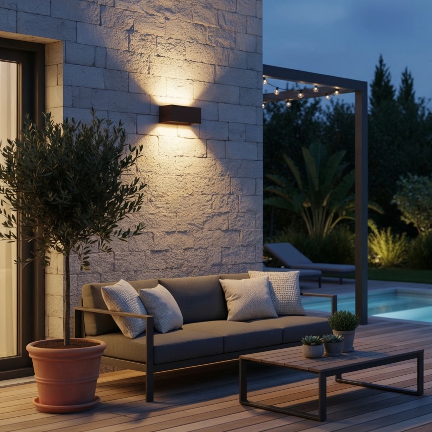 Ideal Lux - LED vonkajšie nástenné svietidlo ATOM LED/25W/230V CRI 90 IP54 hnedá