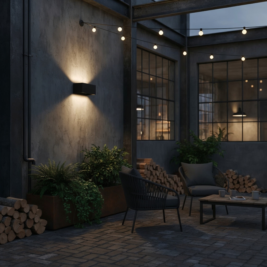 Ideal Lux - LED Vonkajšie nástenné svietidlo ATOM LED/25W/230V CRI 90 IP54 čierna