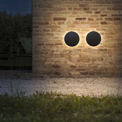 Ideal Lux - Vonkajšie nástenné LED svietidlo PUNTO, 12 W/230 V, CRI 90, priemer 24 cm, IP54, čierne