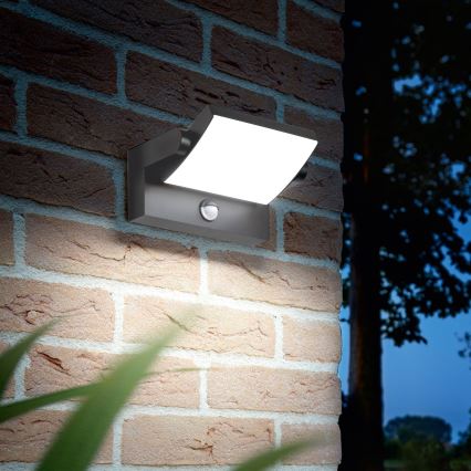 Ideal Lux - LED Vonkajšie nástenné svietidlo so senzorom SWIPE LED/21W/230V CRI 90 IP54 antracit