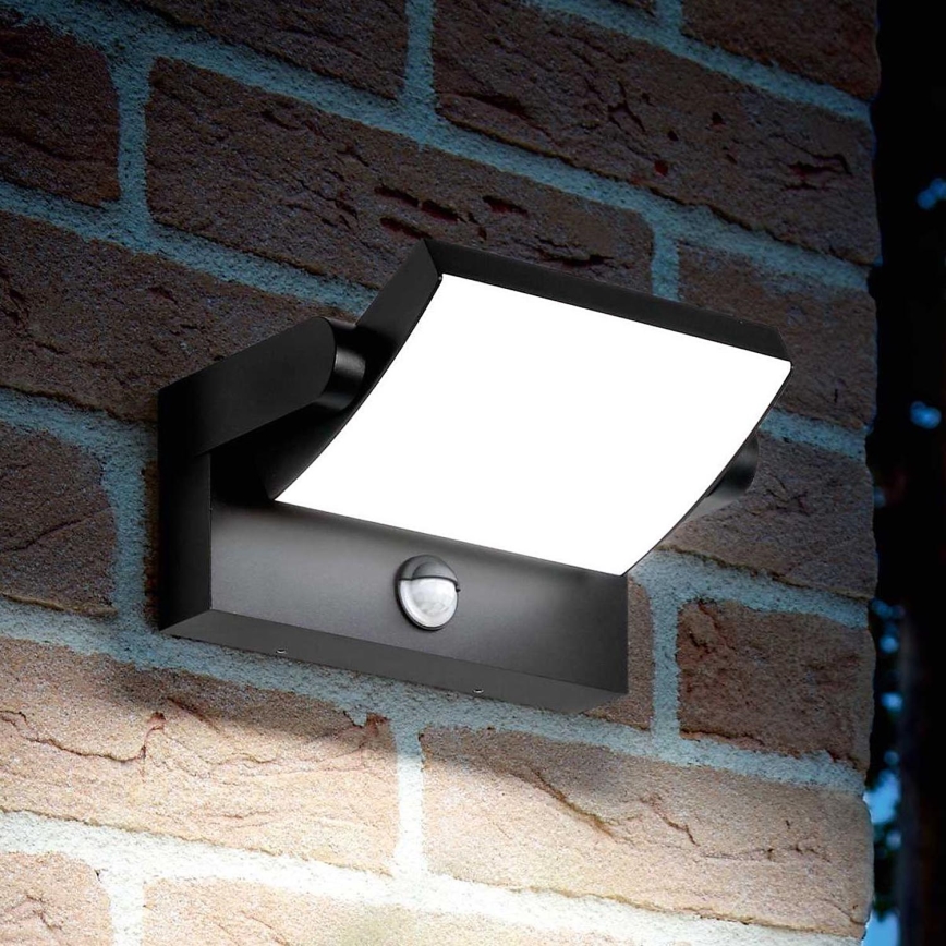 Ideal Lux - LED Vonkajšie nástenné svietidlo so senzorom SWIPE LED/21W/230V CRI 90 IP54 čierna