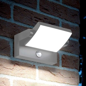 Ideal Lux - LED vonkajšie nástenné svietidlo so senzorom SWIPE LED/21W/230V CRI 90 IP54 sivé