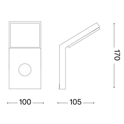 Ideal Lux - LED Vonkajšie svietidlo so senzorom STYLE LED/9W/230V 4000K CRI 90 IP54 antracit
