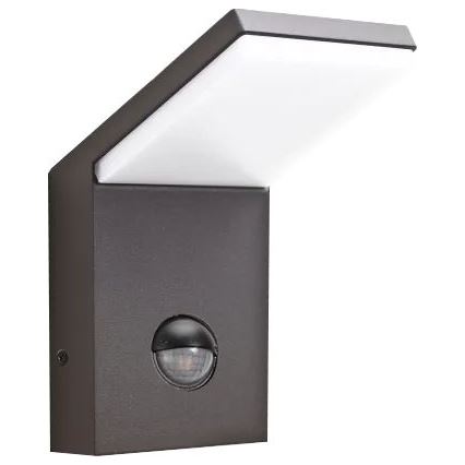 Ideal Lux - LED vonkajšie svietidlo so senzorom STYLE LED/9W/230V 4000K CRI 90 IP54 antracit