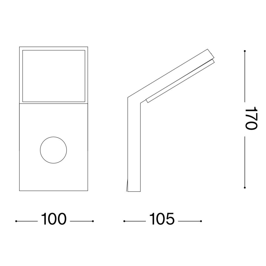 Ideal Lux - LED vonkajšie svietidlo so senzorom STYLE LED/9W/230V 4000K CRI 90 IP54 antracit