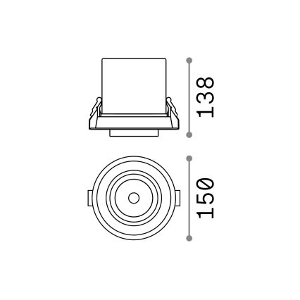 Ideal Lux - LED zapustené bodové svietidlo NOVA LED/30W/230V CRI 90 pr. 13,8 cm čierne