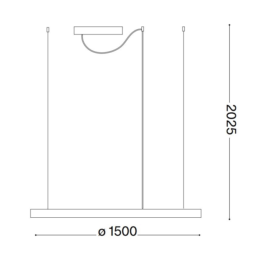 Ideal Lux - stmievateľný LED luster na lankách ORACLE SLIM LED/77W/230V 3000K CRI 90 priemer 150 cm biela