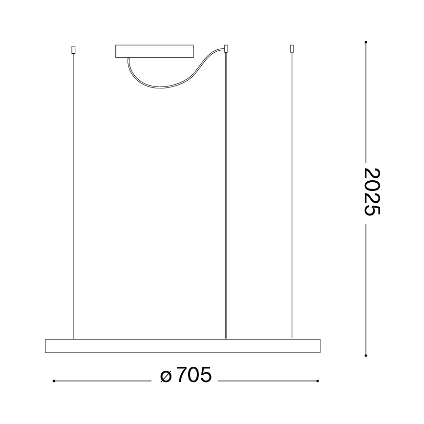 Ideal Lux - LED luster na lankách ORACLE SLIM LED/37W/230V 3000K CRI 90 priemer 70 cm zlatý