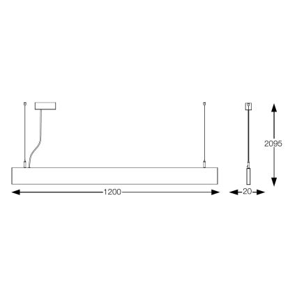 Ideal Lux - LED závesný luster na lane STEEL LED/29W/230V 4000K CRI 90 120 cm biely