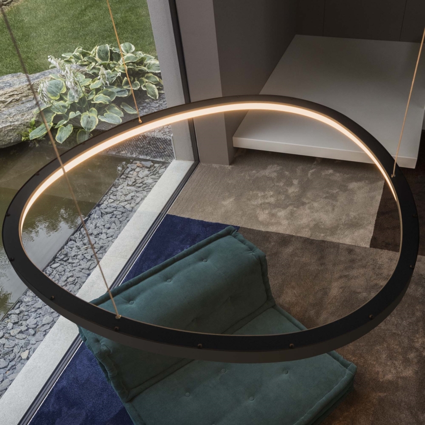 Ideal Lux - LED luster na lanku GEMINI LED/36W/230V 4000K pr. 42,5 cm CRI 90 čierna