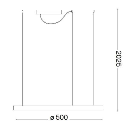 Ideal Lux - LED luster na lane ORACLE SLIM LED/29W/230V 3000K CRI 90 priemer 50 cm čierna
