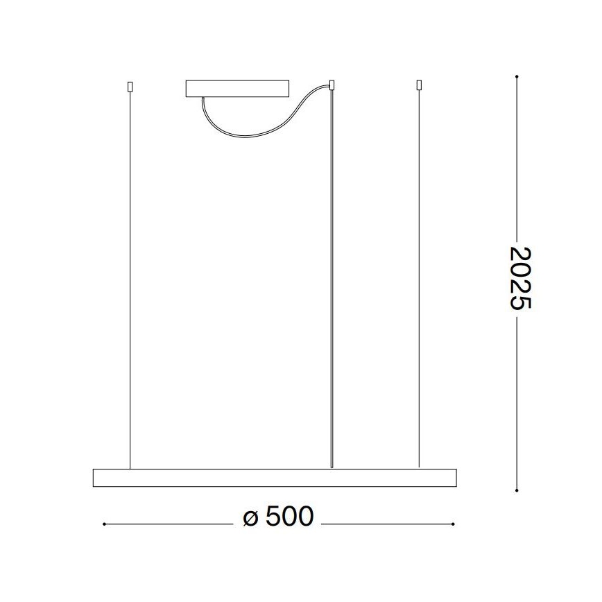 Ideal Lux - LED luster na lane ORACLE SLIM LED/29W/230V 3000K CRI 90 priemer 50 cm čierna