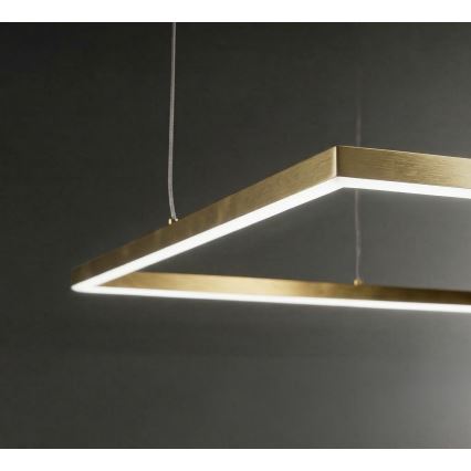Ideal Lux - Závesný LED luster s lankom ORACLE SLIM LED/44W/230V 3000K CRI 90 70x70 cm zlatá