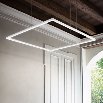Ideal Lux - LED závesný luster na lanku ORACLE SLIM LED/53W/230V 3000K CRI 90 90x90 cm biela