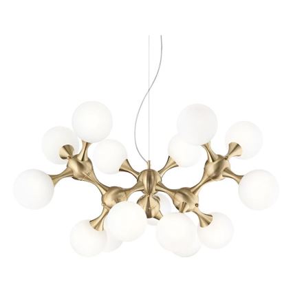 Ideal Lux - Luster na lane NODI 15xE14/28W/230V pr. 105 cm mosadz/biela