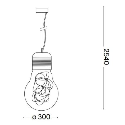 Ideal Lux - Luster na lanku 1xE27/60W/230V pr. 30 cm