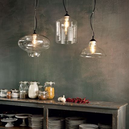 Ideal Lux - Luster na lanku BISTRO 1xE27/60W/230V pr. 24 cm dymová