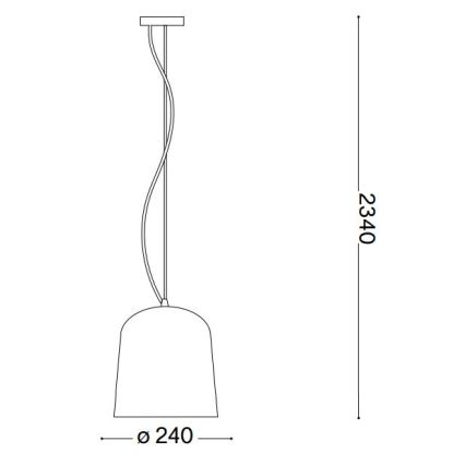 Ideal Lux - Luster na lanku BISTRO 1xE27/60W/230V pr. 24 cm dymová