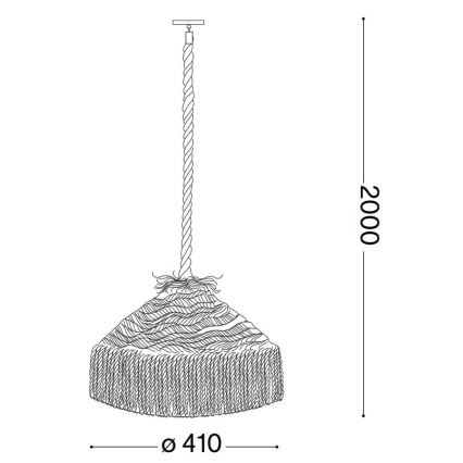 Ideal Lux - Luster na lanku CANAPA 1xE27/15W/230V pr. 41 cm hnedá