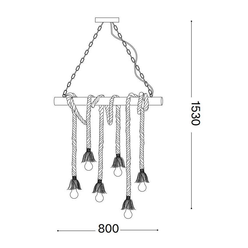 Ideal Lux - Luster na lanku CANAPA 6xE27/15W/230V hnedá