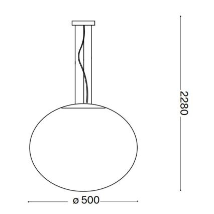 Ideal Lux - Luster na lanku CANDY 1xE27/42W/230V pr. 50 cm biela