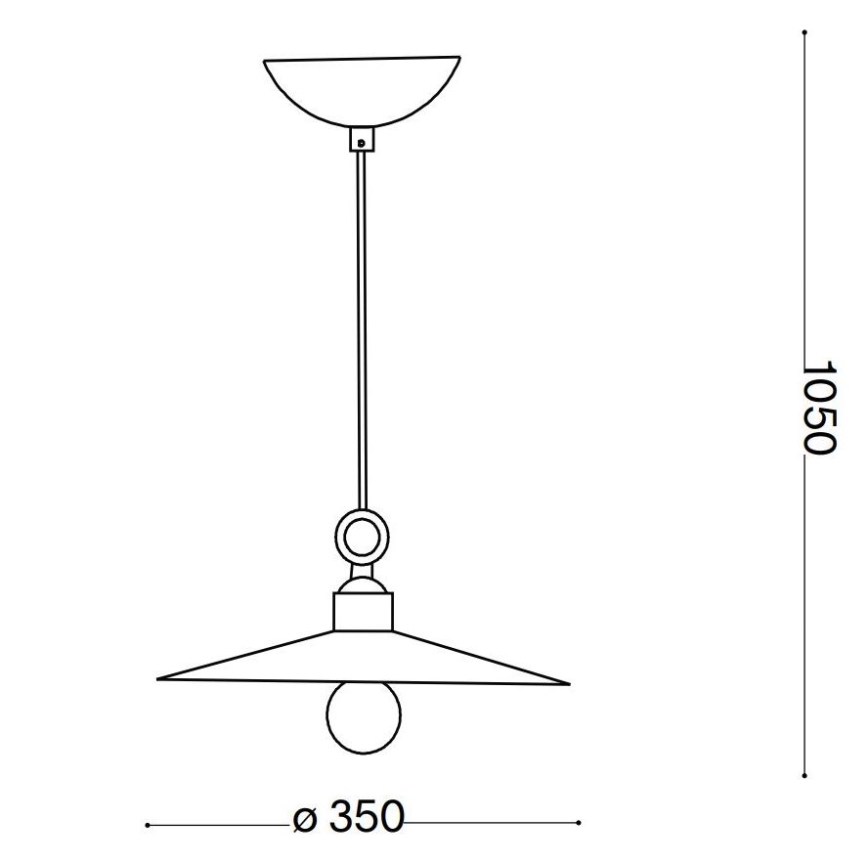 Ideal Lux - Luster na lanku CANTINA 1xE27/42W/230V pr. 35 cm meď